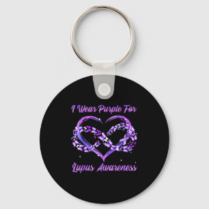 I wear purple for lupus awareness warrior fighter key ring