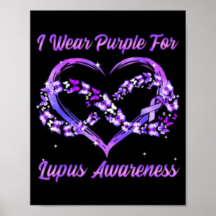 I wear purple for lupus awareness warrior fighter poster