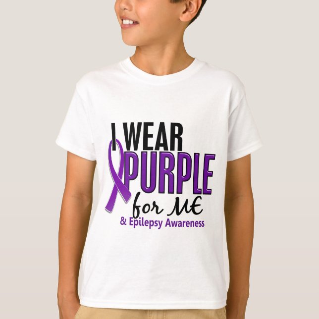 I Wear Purple For ME 10 Epilepsy T-Shirt (Front)