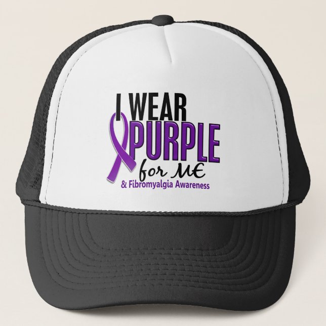 I Wear Purple For ME 10 Fibromyalgia Trucker Hat (Front)