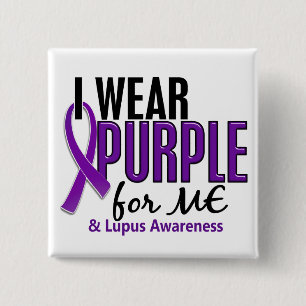 I Wear Purple For ME 10 Lupus 15 Cm Square Badge