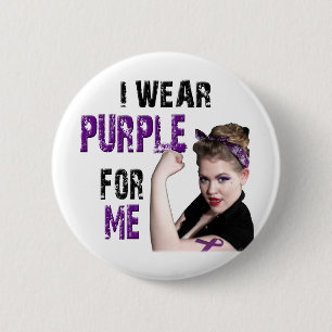 I wear Purple for ME 6 Cm Round Badge