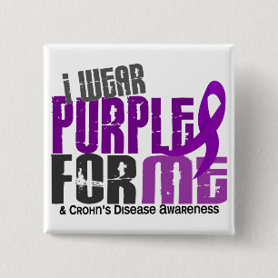 I Wear Purple For ME 6 Crohn’s Disease 15 Cm Square Badge