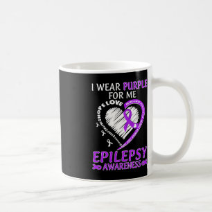 I Wear Purple For Me Epilepsy Awareness Purple Rib Coffee Mug