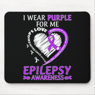 I Wear Purple For Me Epilepsy Awareness Purple Rib Mouse Mat