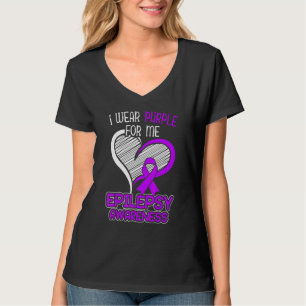 I Wear Purple For Me Epileptic Seizure Epilepsy Aw T-Shirt