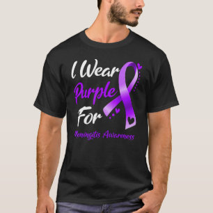 I Wear Purple For Meningitis Awareness Ribbon T-Shirt
