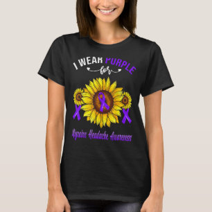 I Wear Purple For Migraine Headache Awareness Sunf T-Shirt