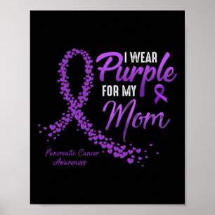 I Wear Purple For Mum Pancreatic Cancer Awareness  Poster