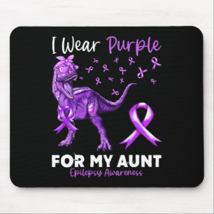 I Wear Purple For My Aunt Epilepsy Awareness Dinos Mouse Mat