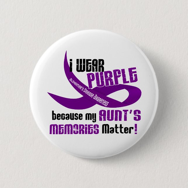I Wear Purple For My Aunt's Memories 33 6 Cm Round Badge (Front)