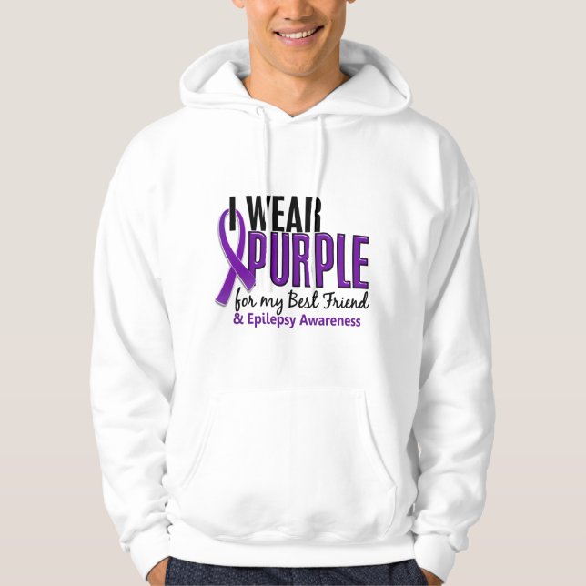 I Wear Purple For My Best Friend 10 Epilepsy Hoodie (Front)
