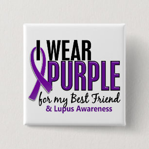 I Wear Purple For My Best Friend 10 Lupus 15 Cm Square Badge