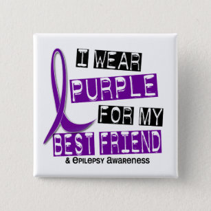 I Wear Purple For My Best Friend 37 Epilepsy 15 Cm Square Badge