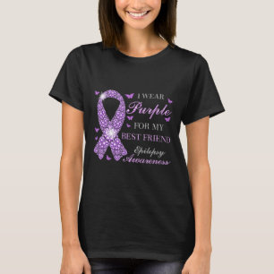 I Wear Purple For My Best Friend Epilepsy Awarenes T-Shirt