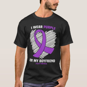 I Wear Purple For My Boyfriend Epilepsy Awareness  T-Shirt