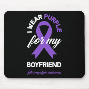 I Wear Purple For My Boyfriend Fibromyalgia Awaren Mouse Mat