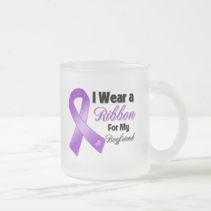 I Wear Purple For My Boyfriend.png Frosted Glass Coffee Mug
