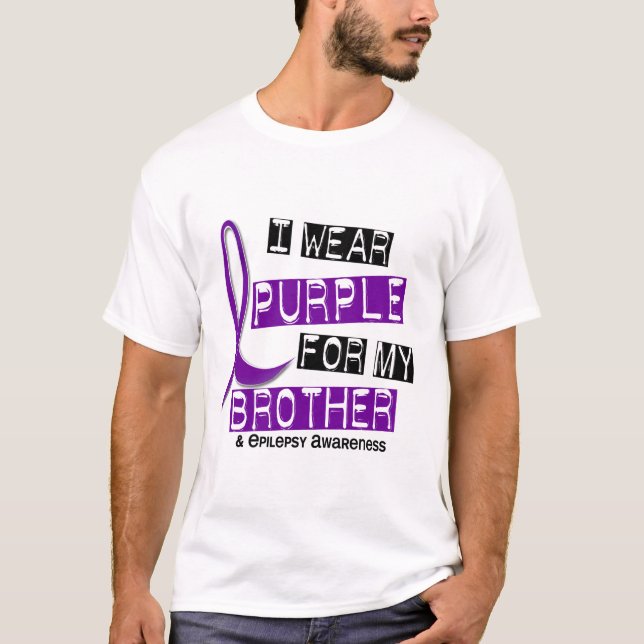 I Wear Purple For My Brother 37 Epilepsy T-Shirt (Front)