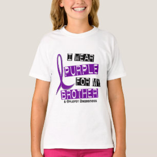 I Wear Purple For My Brother 37 Epilepsy T-Shirt