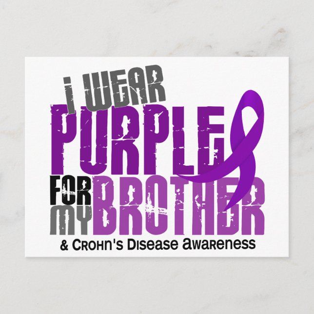 I Wear Purple For My Brother 6 Crohn’s Disease Postcard (Front)