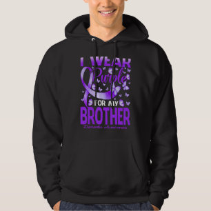 I Wear Purple For My Brother Dementia Awareness Bu Hoodie