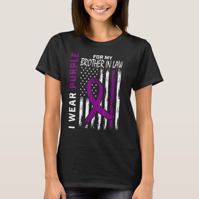I Wear Purple For My Brother In Law Epilepsy Aware T-Shirt (Front)