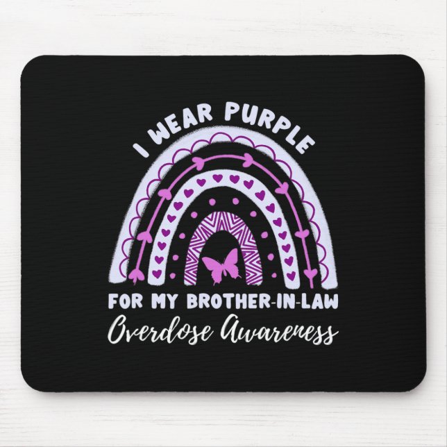 I Wear Purple For My Brother In Law Overdose Aware Mouse Mat (Front)