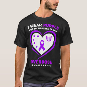 I Wear Purple For My Brother In Law Overdose Aware T-Shirt