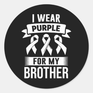 I Wear Purple For My Brother Overdose Awareness 1 Classic Round Sticker