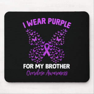 I Wear Purple For My Brother Overdose Awareness Bu Mouse Mat