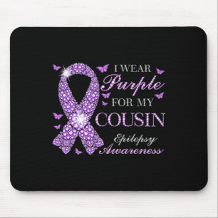 I Wear Purple For My Cousin Epilepsy Awareness Pur Mouse Mat