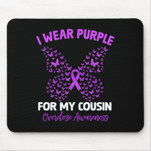 I Wear Purple For My Cousin Overdose Awareness Rai Mouse Mat