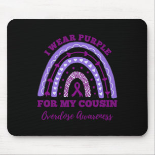 I Wear Purple For My Cousin Overdose Awareness Rai Mouse Mat