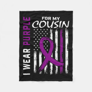 I Wear Purple For My Cousin Pancreatic Cancer Awar Fleece Blanket