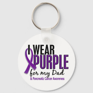 I Wear Purple For My Dad 10 Pancreatic Cancer Key Ring