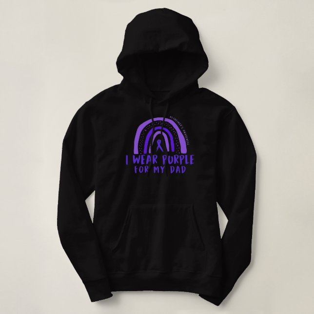 I Wear Purple For My Dad Alzheimers Awareness Gift Hoodie (Design Front)