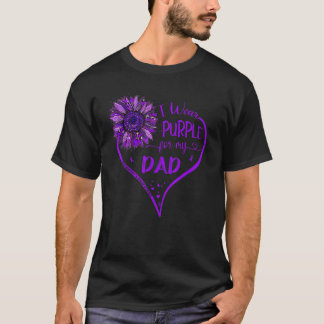 I Wear Purple For My Dad Alzheimers Awareness Sunf T-Shirt