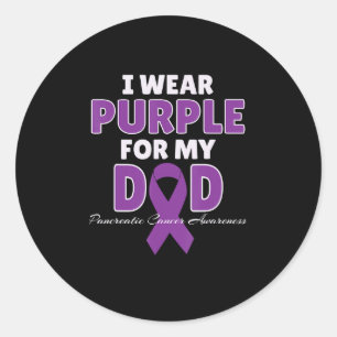 I Wear Purple For My Dad Classic Round Sticker