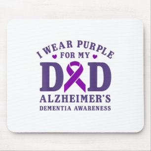 I Wear Purple For My Dad Heimers Dementia Awarenes Mouse Mat