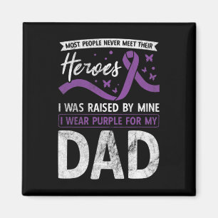 I Wear Purple For My Dad Heroes Pancreatic Cancer Magnet
