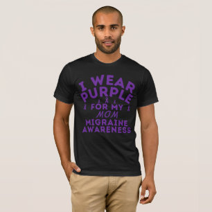 I Wear Purple For My Dad Migraine Awareness Custom T-Shirt