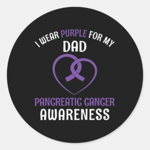 I Wear Purple For My Dad Pancreatic Cancer Awarene Classic Round Sticker