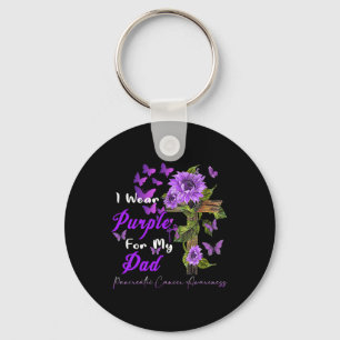 I Wear Purple For My Dad Pancreatic Cancer Awarene Key Ring