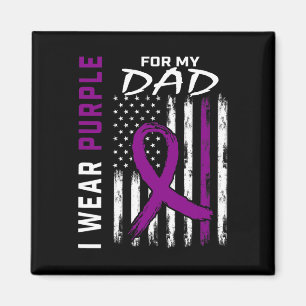 I Wear Purple For My Dad Pancreatic Cancer Awarene Magnet