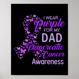 I wear Purple for my Dad Pancreatic Cancer Poster