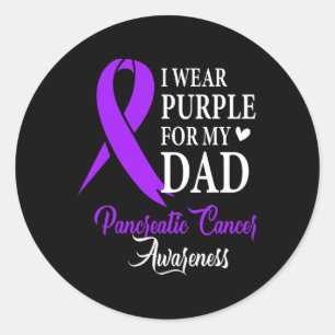 I Wear Purple For My Dad Tee Pancreatic Cancer Awa Classic Round Sticker