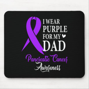 I Wear Purple For My Dad Tee Pancreatic Cancer Awa Mouse Mat