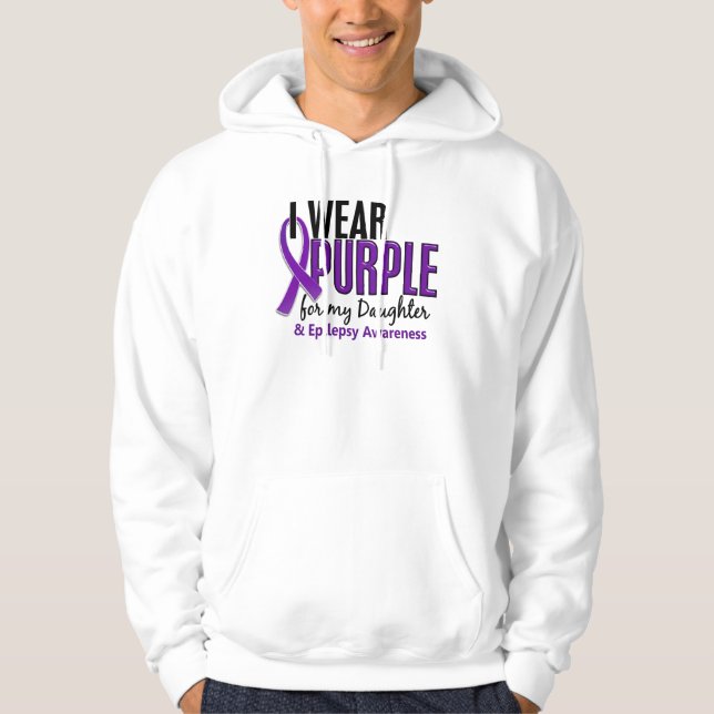 I Wear Purple For My Daughter 10 Epilepsy Hoodie (Front)