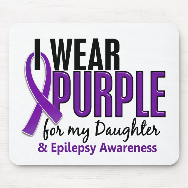 I Wear Purple For My Daughter 10 Epilepsy Mouse Mat (Front)